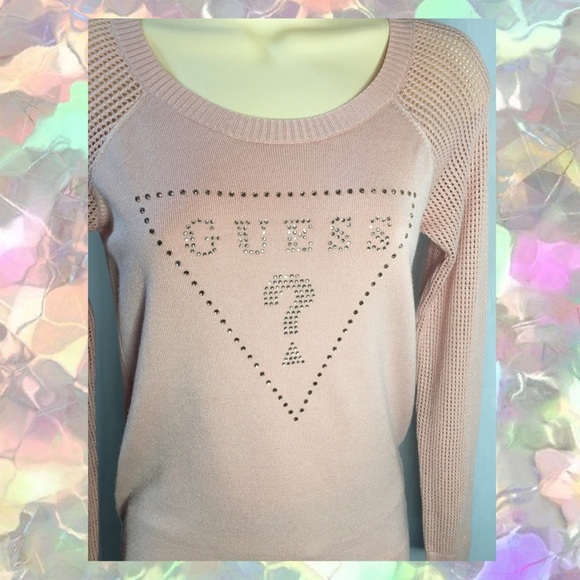 Authentic Guess pastel pink and embellished jumper - Picture 5 of 12